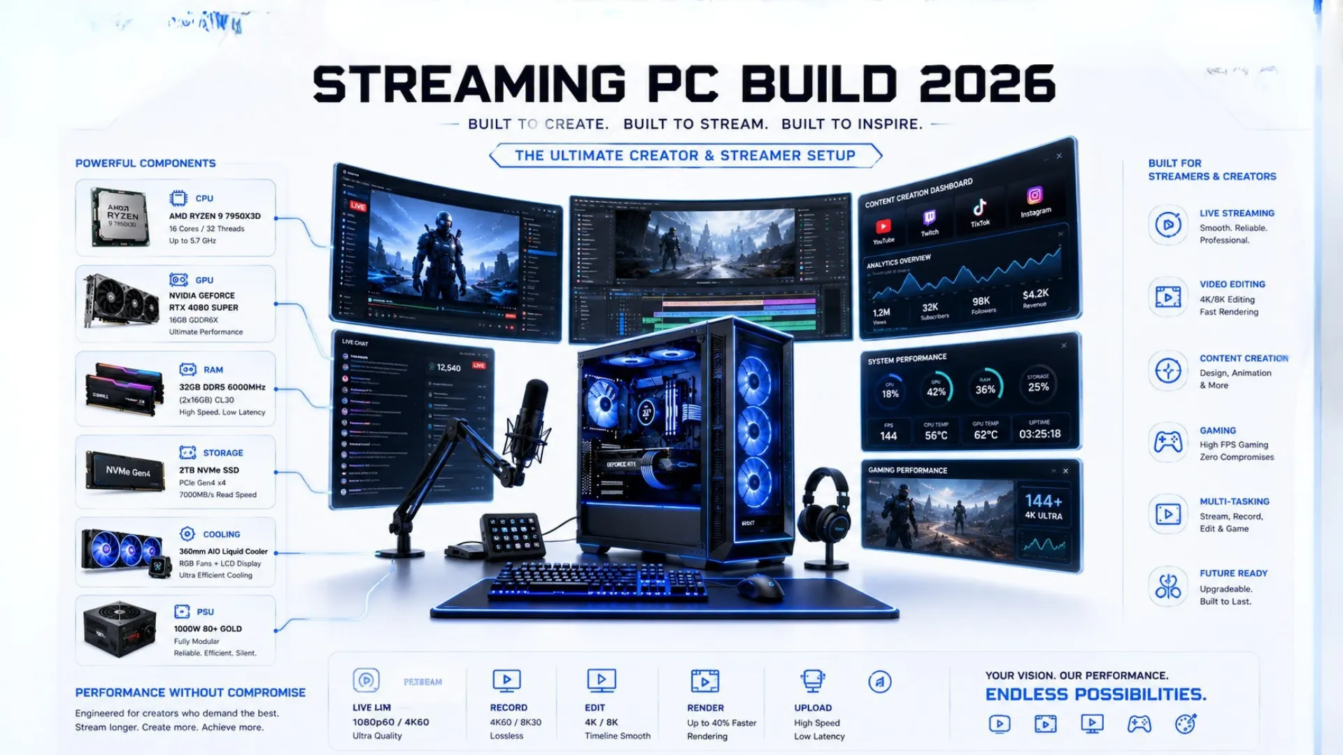 Streaming PC Build The Best Parts for Streaming and Editing (2026)